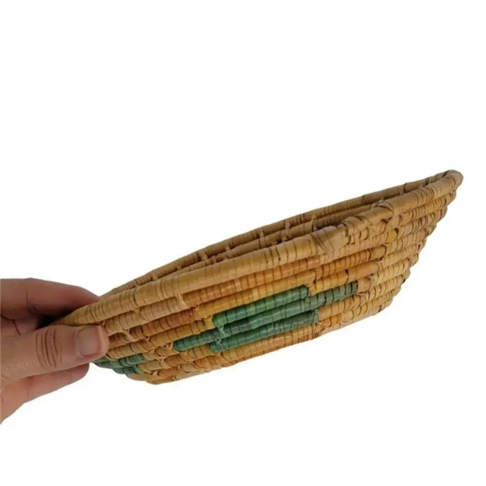 Handwoven Wicker Wall Basket Small Round Tray Boho Natural Home Decor